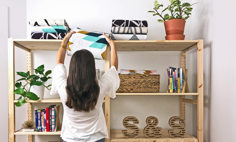 Jala Smith-Huys, owner of Seek & Swoon, in her Portland home office.