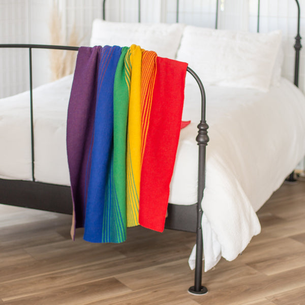 Rainbow coloured throws new arrivals